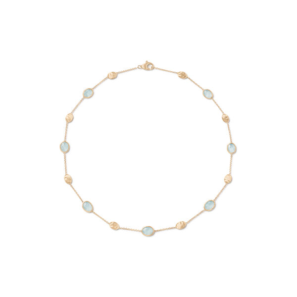 Siviglia Yellow Gold and Aquamarine Necklace
